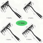 Gardenia Iron Weeding Rake, Iron Rake 2.0 for Gardening and Weeding, Detachable Double-Edged Blade Design Carbon Steel Heavy-Duty Weed Rakes,Hand Weed Puller Tools for Lawn Yard Garden Farm(7 teeths)