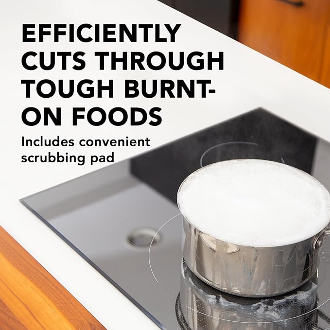 Weiman Cooktop Cleaner Paste, Easily Remove Burned-On Food, Grease and Watermarks, Leaving Your Glass Cook Top Sparkling