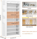 OYREL Shoe Rack 10Tier Large Capacity 50-56Pairs Beautiful Tall Shoe Shelf Free Standing Storage Cabinet Entryway Closet