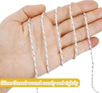 Leecogo Cotton Twine Silver and White Baker String 2mm Thick 328 Feet Christmas Twine for Gift Wrapping DIY Crafts Home Party Decoration