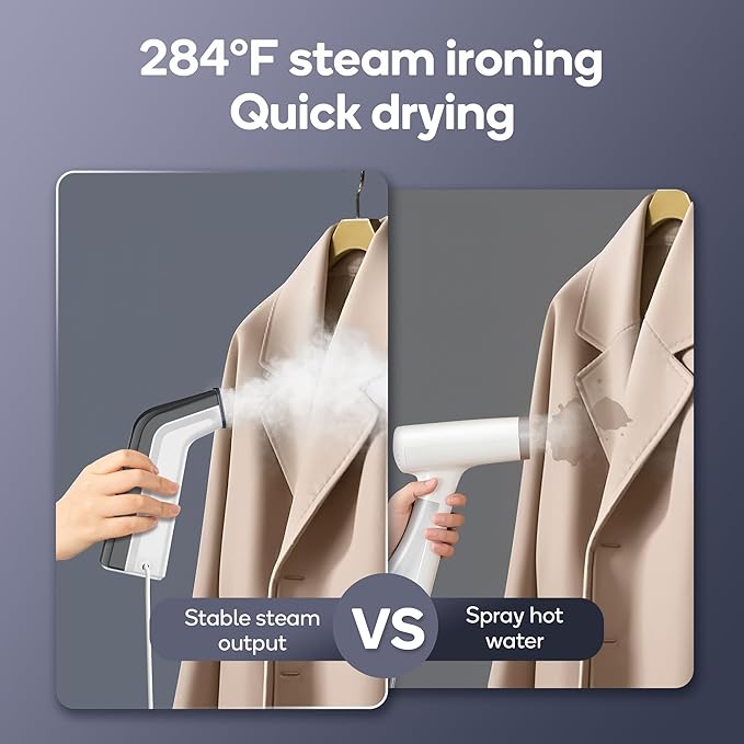 Travel Steamer for Clothes,100V-240V for Globle Traveling,Book-size Integrated design,Steamer ＆ Iron 2 In 1 for Clothes Portable mini, Clothes Steamer handheld for Home,Office(Panda color)