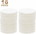 HARFINGTON 16pcs Scrubber Scouring Pads 450 Grits 3 Inch Drill Power Brush Hoop and Loop Surface Conditioning Disc Drill Scuffing Disc Scrub Pads for Home Kitchen Cleaning, White