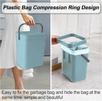 Compost Bin Kitchen, Bring 5 Rolls (100) of Garbage Bags, for Use on Countertops or Under Sinks, Hanging Trash Can with Lid, for Cupboard/Bathroom/Bedroom/Office/Camping(Bule 1.3 Gallon/5L)