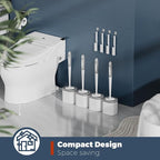Toilet Brush, 4 Pack Toilet Brush and Holder Set Bathroom Accessories, Toilet Bowl Brush and Holder with 4 Crevice Brush for Bathroom, Toilet Scrubber Brush, White