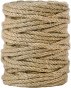 Tenn Well 5mm Jute Rope, 100 Feet 4Ply Twisted Heavy Duty and Thick Twine Rope for Gardening, Crafting, Bundling, Cat Scratching Post, Home Decor, Christmas Decorations