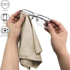 6 Pack Microfiber Glass Cleaning Cloth, 16 Inch X 16 Inch, Lint Free Quickly Clean Window, Glasses, Windshields, Mirrors, and Stainless Steel, Camel