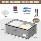 Under Bed Storage with Wheels, No Assemble Required 10 inches height Under Bed Storage bins,Large capacity Rolling Underbed Shoe Storage containers，dorm underbed storage drawers