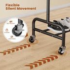 Abiglifty 2 Tier Clothes Rcks for Hanging Clothes, Heavy-Duty Clothing Rack with Wheels,150LBS Capacity, 42" W X15 D X 77" H Garment Rack with Bottom Shelf, for Bedroom, Living Room, Black
