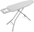 Yaheetech Foldable Ironing Board, Heavy Duty Iron Board with 9 Adjustable Heights, 4 Layer Cover and Safety Iron Rest, 52X14 Compact and Space Save Iron Board for Home Laundry Room Use, Gray&White