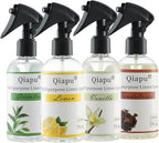 4-Pack Linen Spray Set – Vanilla, Sandalwood, Green Tea & Lemon Room Spray for Pillows, Sheets & Home Fragrance with Natural Essential Oils