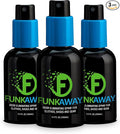 FunkAway Odor Eliminator Spray for Shoes, Clothes and Gear, 3.4 oz., 3 Pack, Non-Aerosol; Mini Size for Travel, Ideal for Gym Bag, Purse, Locker or Suitcase