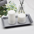 Vintage Farmhouse Decor Metal Vanity Tray (1 Pack),Countertop Guest Hand Towel Storage Organizer Tray Dispenser, Sturdy Holder for Perfume, Cosmetics, Jewelry, Makeup Bathroom Organizer (Silver)