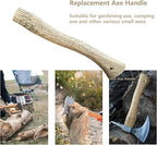 2 Pack Hickory Hatchet Handle Replacement for Camping Gardening Axe, 13in Axe Handle Replacement with Wooden and Steel Wedges Camping Essentials