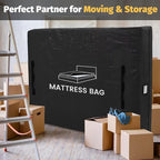 Mattress Bags for Moving and Storage, BETU Waterproof Mattress Protector Twin XL Mattress Cover with 8 Heavy Duty Handles and Zipper Extra Thick Moving Supplies for Dorm (2 Pack:82x42x13.5 Black)