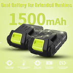 PULITUO'S 20V Cordless Drill/Driver, Electric Screwdriver - 2 Batteries, 30Nm, 21+1 Torque, 2 Speed, Keyless 3/8" Chase Drill with LED Light, Kit for Home (Green)