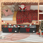 Underbed Storage With Wheels, No Assemble Required 12 inches Height Under bed Storage Bins,Large Capacity Rolling Shoe Storage Containers，Dorm clothes Storage