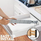 SpaceAid Bamboo Drawer Dividers with Inserts and Labels, Kitchen Adjustable Drawer Organizers, Expandable Organization for Home, Office, Dressers, 10 Dividers with 24 Inserts (17"-22" Gray)