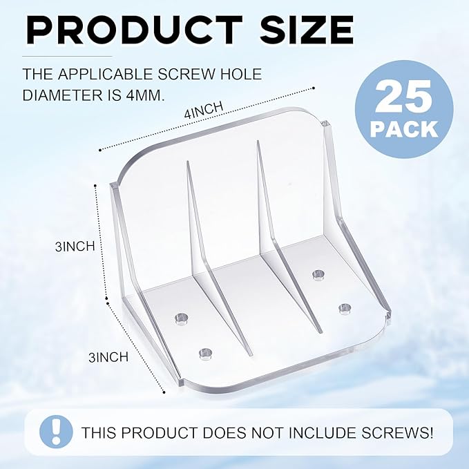 Taiyin 25 Pack Large Snow Guards for Metal Roofs 4 x 3 x 3 Inch Jumbo Ice Guard Snow Stops for Prevent Sliding, Without Screws or Adhesive (Clear)