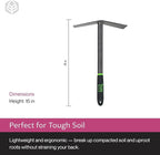 Yard Butler Terra Garden Hand Tools - Weeding Hand Tiller Tool for Efficient Gardening - Weed Remover Tool for Lawn & Garden Care - Durable Gardening Accessory, Mattock