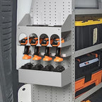 AA Products P-SH-Power Tool Organizer Wall Mount Designed for 16''D Van Shelving Storage, Three Layer 16" W Steel Power Tool Charging Station Organizer