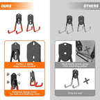 TORACK 24 PCS Garage Storage Hooks with Tracks, Wall Mount Tool Organizer for Garden Tools, Ladders, Cords, Folding Chairs, Shovels and Rakes, Shelving Hooks for Keyhole Style Shelving Units