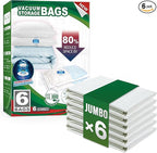 TAILI 6 Pack Vacuum Storage Bags, Jumbo Vacuum Seal Bags for Clothing (40x31 Inch), Space Saving for Bulky Bedding, Comforters and Blankets, Extra Large Closet Storage and Organization