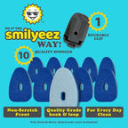 Smilyeez No-Plastic Blue Non-Scratch Sponge Refill with Reusable Clip (10 Pack) for Scotch-Brite's Advanced Soap Control Dishwand - Refill with Adapter, Easy to Install