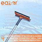 eazer Professional Window Squeegee, 2-in-1 Rotatable Squeegee for Window Cleaning Kit, Window Cleaner Tool, Window Washing Equipment Kit with Extension Pole (20''-30'') for Shower/Windshield