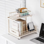 2 Pack Under Sink Organizer, 2-Tier Heavy Duty Metal Pull Out Cabinet Organizer Slide Out Sink Shelf Organizer Height Adjustable, Multi-Purpose Storage Shelf for Kitchen Bathroom (Sand, 1 Pack)