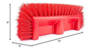 SPARTA Multi-Level Tile Scrub Brush 12" Wide Brush Head, Heavy-Duty Tile Cleaning Brush with End Bristles for Commercial Tiles, Tubs and Floor, Plastic, 12 Inches, Red