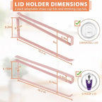 2 Pack Tumbler Lid Organizer, Horizontal Tumbler Lid Storage Hook Up to 20 Lids, Space Saving Cup Lid Holder Under Cabinet Tumbler Lid Hook for Kitchen Organizer, Paper Towel Hanger(Round&Flat, Pink)