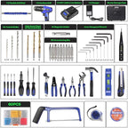 Schneider 21V Tool Set with Drill, 350 in-lb Torque, 0-1350RMP Variable Speed, 10MM 3/8'' Keyless Chuck, 18+1 Clutch, 1.5Ah Li-Ion Battery & Charger for Home Tool Kit