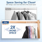HOUSE DAY White Plastic Hangers 40 Pack, Plastic Clothes Hangers with Built-in Strap Hooks, Space Saving Slim Hanger for Closet Organizers and Storage, Durable Clothing Hanger for Shirts Blouses Tops