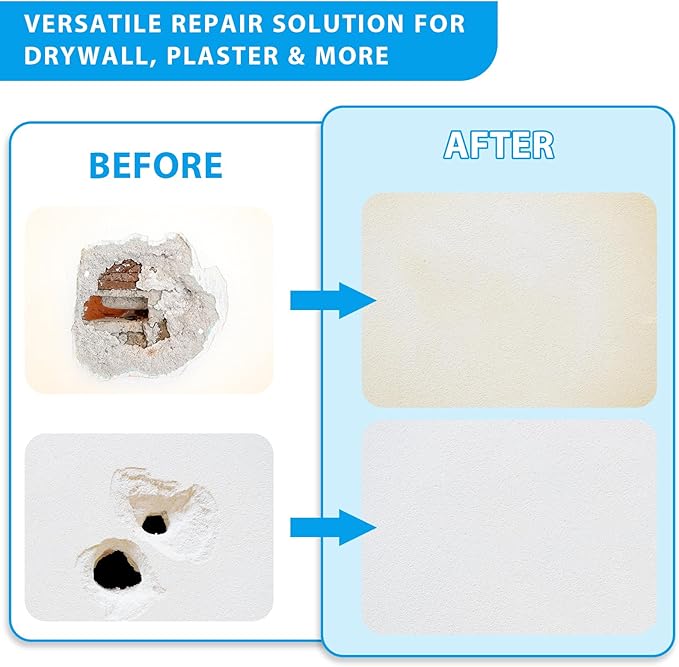 4-Pack 12x12 Inch Drywall Repair Patch Kit, Self-Adhesive Mesh with Aluminum Panels, Heavy-Duty Wall and Ceiling Hole Patch for Large Repairs