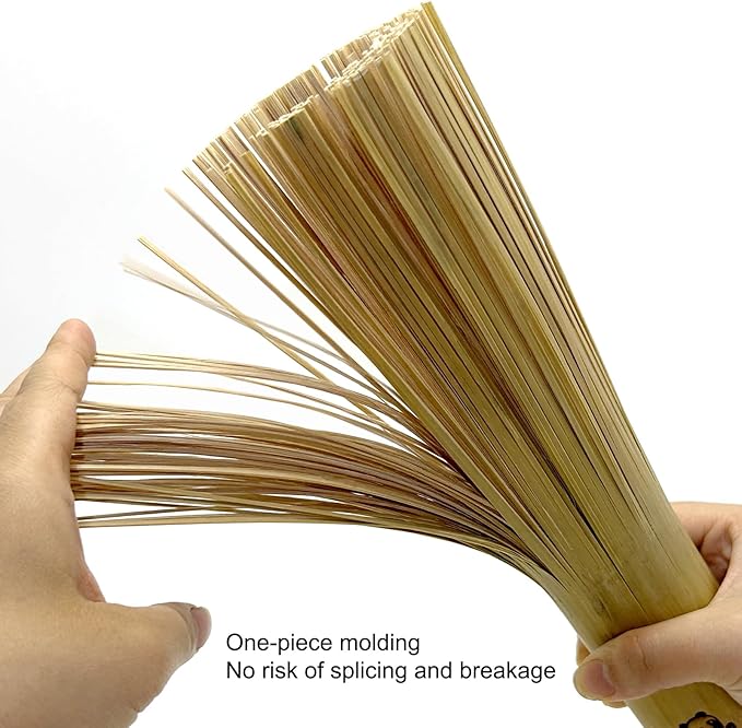 2 Pack Bamboo Wok Brush for Carbon Steel Pot Scrubber,Chinese Natural Kitchen Cleaning Brushes for Wok Cleaner Scrub Brush for Dishes&Pan&Teapot,Asian Wokbrush Bottle,Basting Scrubber for Cast Iron