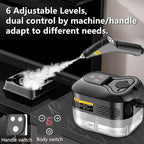 Handheld Steam Cleaner, Portable Steamer for Cleaning with 9pcs Accessories, 6-Level Adjustable Handle, 12s Heat-Up, 1200ml Tank, Steam Cleaner for Home,Dirt,Grout,Tile,Floor,Couch and Car (Black)