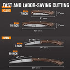 Folding Pruning Saw 10 Inch with Leather Sheath and Wenge Wooden Handle, SK5 Steel Blade, Foldable Hand Saw for Camping, Survival, Wood Cutting, Bushcraft and Tree Trimming
