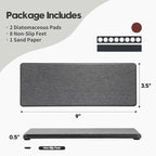 2PCS Bathroom Trays, Water Absorbing Diatomite Stone Quick Drying Mat for Kitchen Counter, Dish Rack Soap Dispenser Sponge Holder Caddy Sink Vanity Organizer, Dark Gray Slate,9"x3.5"