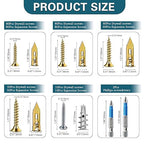 560PCS Self Drilling Drywall Anchors with Screws Kit,5-Sizes Metal Expansion Bolt for Dry Wall,280 PCS Sheetrock Anchors and 280 PCS Screws-No Drill Needed