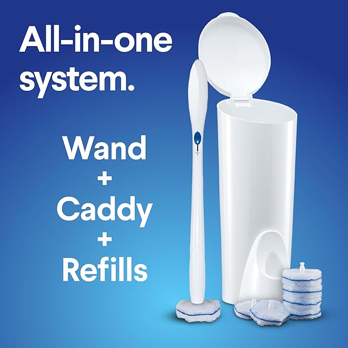 CLOROX Original Cleaning System, ToiletWand, Storage Caddy, 6 Refill Heads, (Package May Vary)