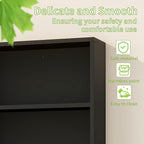 Wooden Bathroom Organizers, Over The Toilet Storage Cabinet with 2 Doors, Adjustable Shelves & Towel Bar, Wall Mounted Medicine Cabinet for Laundry with Mirror, Black