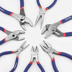 7-piece WORKPRO Pliers Set with Groove Joint, Long Nose, Slip Joint, Linesman, and Diagonal Pliers for DIY & Home Use