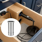 1 Pc 2" Canister Hair Dryer Holder Hot Curling Iron Appliance Tube Stainless Steel Hair Curling Hot Dryer Holder Salon Station Organizer Tube and Comb Accessories for Salon Bathroom