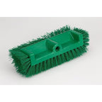 SPARTA Multi-Level Tile Scrub Brush 12" Wide Brush Head, Heavy-Duty Tile Cleaning Brush with End Bristles for Commercial Tiles, Tubs and Floor, Plastic, 12 Inches, Green