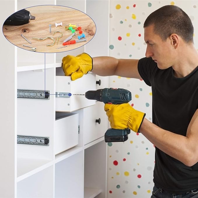 FARRAY Repair and Wall Hanging Kit: Screws, Nails, Drywall Anchors, Picture Hangers, Cup Hooks, Push Pins, Thumb Tacks, 600pcs