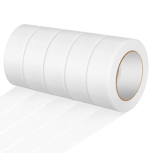 5 Roll Self Adhesive Fiberglass Drywall Joint Tape 1.8 Inches x 492 ft Heavy Duty Wall Crack and Seam Patch Mesh Tape for Drywall Repair Joining Finishing, White