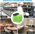 HOMEXCEL 12 Pack Multi-Purpose Scrub Sponges Kitchen Dish Sponge Non-Scratch Microfiber Sponge for Efficiently Cleaning Dishes Pots Pans Green