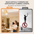 Extendable Lambswool Feather Duster 31-88 Inch, Anti-Static Wool Duster for Cleaning with Stainless Steel Pole - Ideal for High Ceilings, Fans, Interior & Roof (Yellow & White)