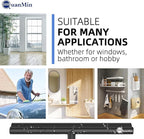 Upgrade Design Shower Squeegee with Hook, 11 inch Stainless Steel Core Glass Wiper, Multi-Purpose Glass Silicone Rubber Household Squeegees for Glass and Ceramic Doors Windows, Rounded Black