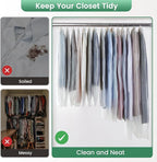 Carbrea Translucent Garment Bags for Hanging Clothes - Frosted Clothes Storage Bags for Suits, Dresses, Closet Storage - 10 Pack